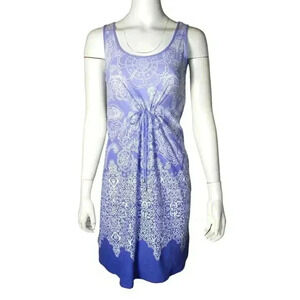 Tommy Bahama Floral Paisley Cover Up Dress Size XS Purple Tie Waist Scoop Neck